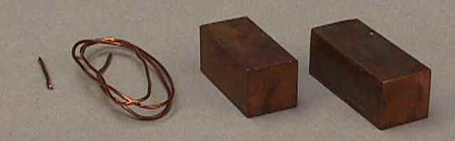 Four copper samples of differnt size. {104vol18.jpg (16200 bytes)}