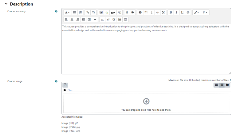Add Course Image – OLET Knowledge Base