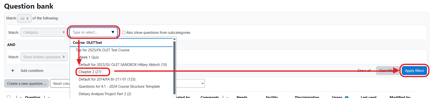 Question-Bank-Select-Category-Apply-Filters